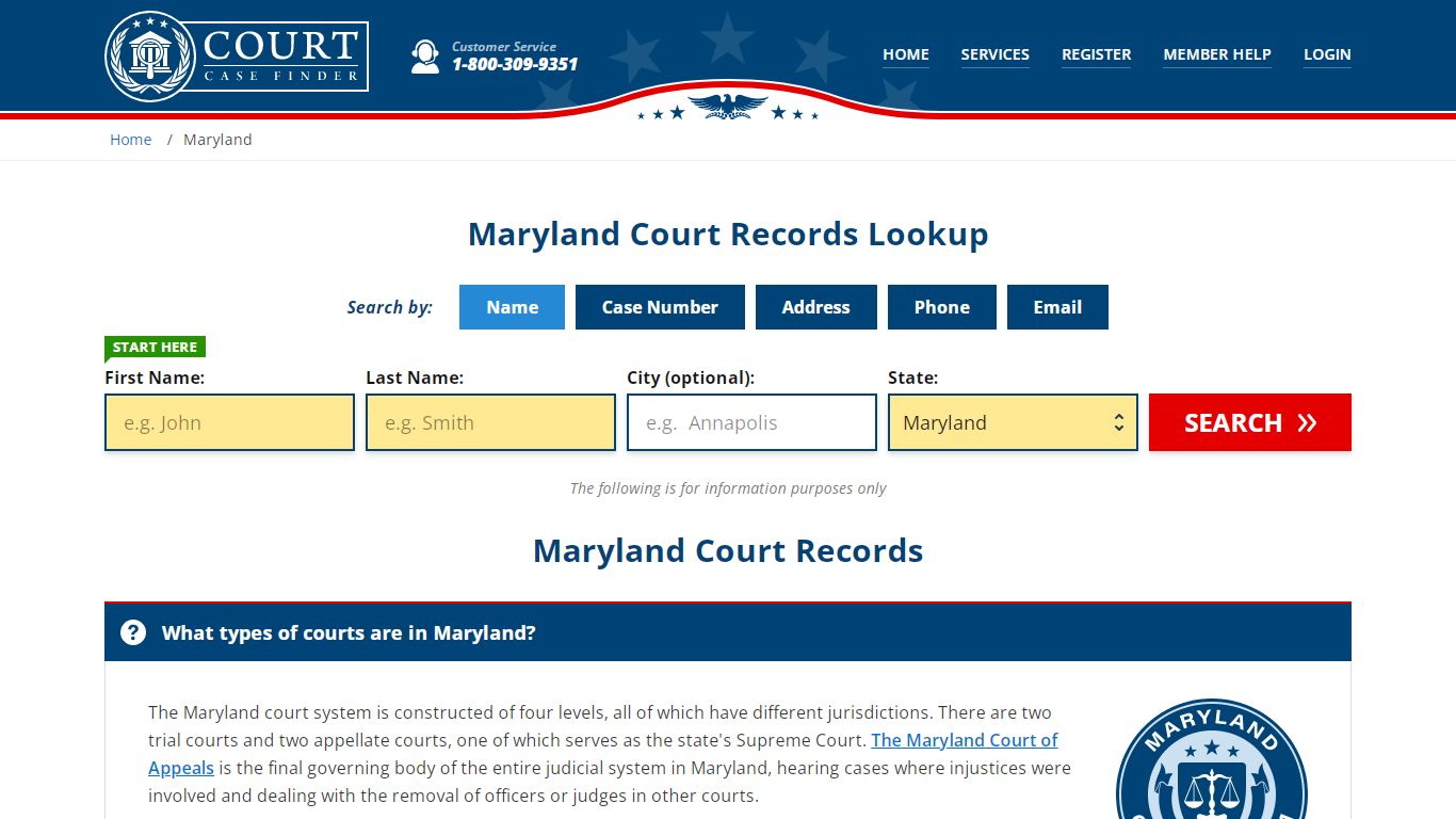Maryland Court Records Lookup - MD Court Case Search