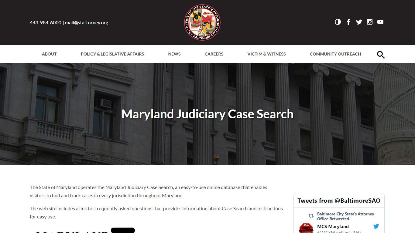 The Baltimore City State's Attorney's Office - Maryland Judiciary Case ...